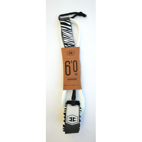 Hurricane leash - 6Ft x 7mm - White/zebra